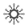 Data integration icon, framework or technology development, software or api. Thin line symbol on white background Royalty Free Stock Photo