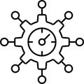 Data integration icon. Software, api thin line symbol isolated on white background Royalty Free Stock Photo