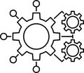 Data integration icon. Software, api thin line symbol isolated on white background Royalty Free Stock Photo