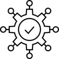 Data integration icon. Software, api thin line symbol isolated on white background Royalty Free Stock Photo