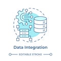 Data integration soft blue concept icon Royalty Free Stock Photo