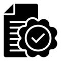 Data Integrity, Verified Data Glyph Solid Icon