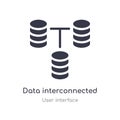 data interconnected outline icon. isolated line vector illustration from user interface collection. editable thin stroke data