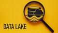 Data lake concept with centralized cloud storage, scalable analytics architecture, raw information ingestion, processing pipelines Royalty Free Stock Photo