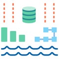 Data lake flat illustration
