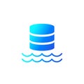 Data lake icon, repository of unprocessed data
