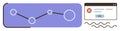Data Line Chart and Error Message Representing Analytics Insights and System Issues Royalty Free Stock Photo