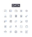 Data line icons collection. Information, Facts, Figures, Stats, Records, Details, intelligence vector and linear