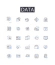 Data line icons collection. Information, Facts, Figures, Stats, Records, Details, intelligence vector and linear