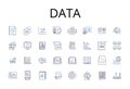 Data line icons collection. Information, Facts, Figures, Stats, Records, Details, intelligence vector and linear