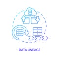 Data lineage blue gradient concept icon