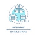 Data lineage turquoise concept icon