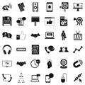 Data link icons set, simple style Royalty Free Stock Photo