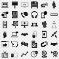 Data link icons set, simple style Royalty Free Stock Photo