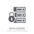 data locked icon. Trendy data locked logo concept on white bac