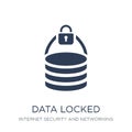 data locked icon. Trendy flat vector data locked icon on white b