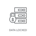 data locked linear icon. Modern outline data locked logo concept
