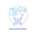 Data management blue gradient concept icon