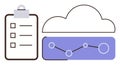 Cloud Data Analytics and Report Management with Graphs and Checklist Elements Royalty Free Stock Photo