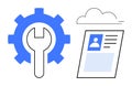 User Profile and Cloud Data Management Concept with Gear and Tools Symbol Royalty Free Stock Photo