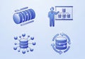 Data management concepts database icons server storage network cloud technology presentation Royalty Free Stock Photo