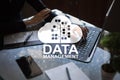 Data management, database manager, cloud technology concept. Royalty Free Stock Photo