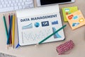 DATA MANAGEMENT File Database Cloud Network technology concept Royalty Free Stock Photo