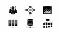 Data Management Icons Set - Server. Royalty Free Stock Photo