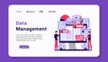 data management landing page template graphic design illustration