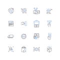 Data Management line icons collection. Governance , Security , Compliance , Backup , Migration , Integration , Big Data