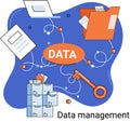 Data management metaphor, data center, business protection, rational storage of information, digital privacy Royalty Free Stock Photo