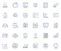 Data management software line icons collection. Analytics, Integration, Backup, Centralized, Cleansing, Collaboration
