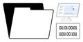 Digital Folder, Computer Screen Displaying Data Charts, and Binary Code Royalty Free Stock Photo