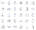 Data manipulation line icons collection. Filtering, Sorting, Aggregation, Joining, Mapping, Grouping, Extracting vector