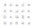 Data mapping line icons collection. Transformation, Integration, Translation, Synchronization, Extraction, Mapping
