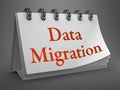 Data Migration Concept on Desktop Calendar.