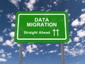 Data migration straight ahead Royalty Free Stock Photo