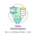 Data minimization multi color concept icon Royalty Free Stock Photo