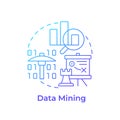 Data mining blue gradient concept icon Royalty Free Stock Photo