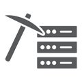 Data mining glyph icon, data and analytics