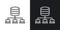 Data mining icon set. Computing Server Data Analysis in a black filled and outlined style Royalty Free Stock Photo