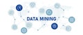 Data mining icon set with illustration file document management smart technology system programming computing AI