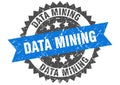 Data mining stamp. data mining grunge round sign. Royalty Free Stock Photo