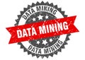 Data mining stamp. data mining grunge round sign. Royalty Free Stock Photo