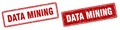 Data mining stamp set. data mining square grunge sign Royalty Free Stock Photo