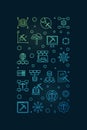 Data Mining Technology concept vector outline vertical colored banner