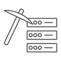 Data mining thin line icon, data and analytics Royalty Free Stock Photo