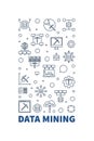 Data Mining vertical outline banner. Database Systems concept illustration