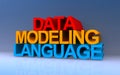 data modeling language on blue Royalty Free Stock Photo