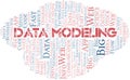 Data Modeling vector word cloud, made with text only.
